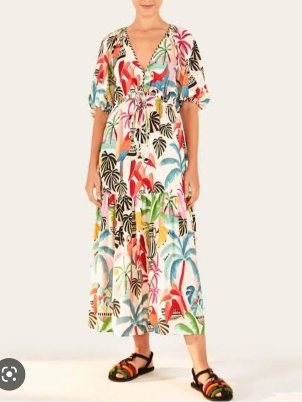 EUC Farm Rio Magia Tropical Midi Dress - Size XS (Brazil Collection)
